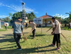 Bersih-Bersih Tempat Ibadah, Cara Sat Samapta Polres Takalar Sambut Hari Bhayangkara Ke-78