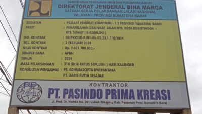 Pemrov Bukit Tinggi Bekerja sama Dengan PT. Pasindo Prima Kreasi, Cegah Banjir yang Melanda Kota Bukit Tinggi