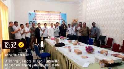 Rakor Pencegahan Sengketa dan Konflik Pertanahan di Kabupaten Tanjab Barat