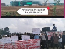 Warga Desa Rantau Api Unjuk Rasa Depan PKS PT.KPB Kurnia Palma Berjaya