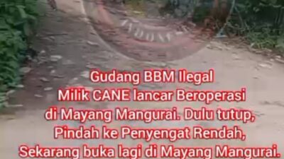 Gudang BBM Ilegal Pindah Lokasi di duga milik Cane